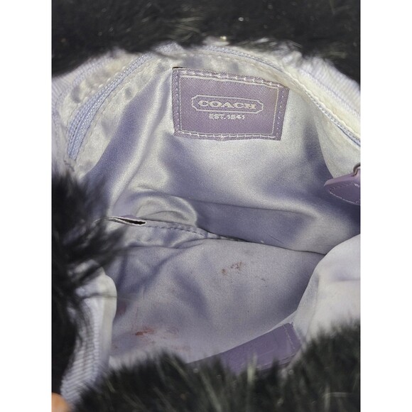 Coach Limited Edition Black Rabbit Fur Satin Swarovski Evening Bag 3580 READ - Picture 5 of 12